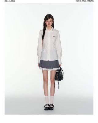 [TAKEANAP] double-layer pleated skirt