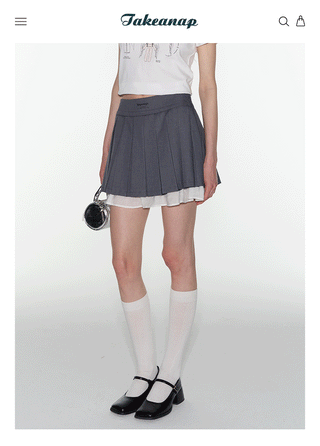 [TAKEANAP] double-layer pleated skirt
