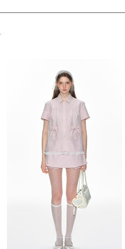 [TAKEANAP] plaid lace shorts