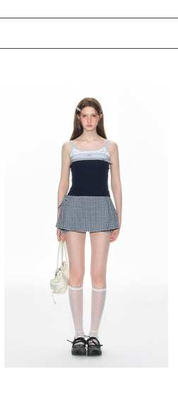 [TAKEANAP] plaid lace shorts