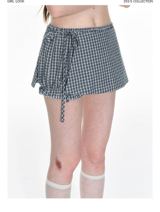 [TAKEANAP] plaid lace shorts