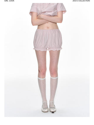 [TAKEANAP] plaid lace shorts