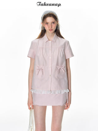 [TAKEANAP] plaid lace shorts