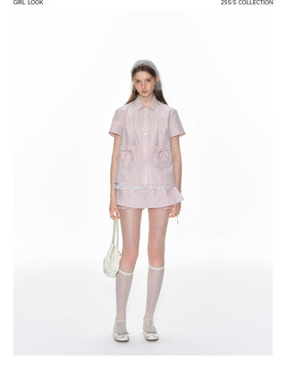 [TAKEANAP] plaid lace shorts