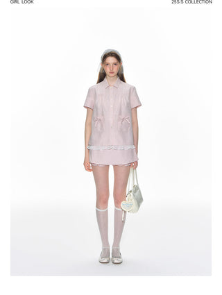 [TAKEANAP] plaid lace shorts