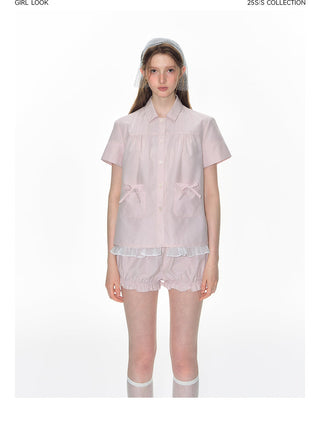 [TAKEANAP] plaid lace shorts
