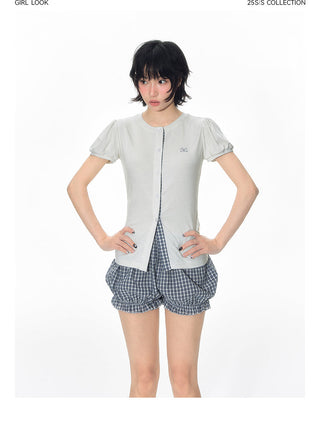 [TAKEANAP] plaid lace shorts
