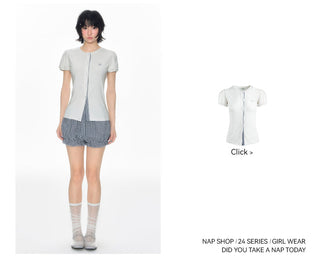 [TAKEANAP] plaid lace shorts