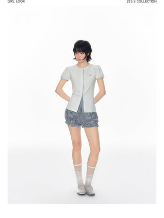 [TAKEANAP] plaid lace shorts