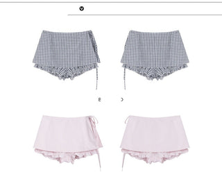 [TAKEANAP] plaid lace shorts