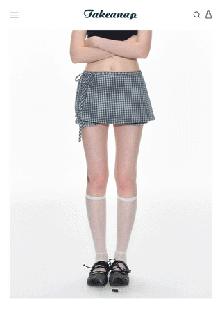 [TAKEANAP] plaid lace shorts
