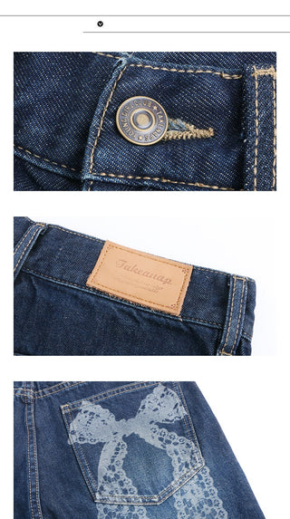 [TAKEANAP] bow denim shorts