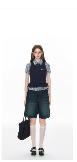 [TAKEANAP] bow denim shorts