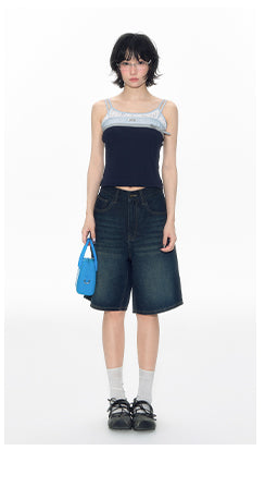 [TAKEANAP] bow denim shorts