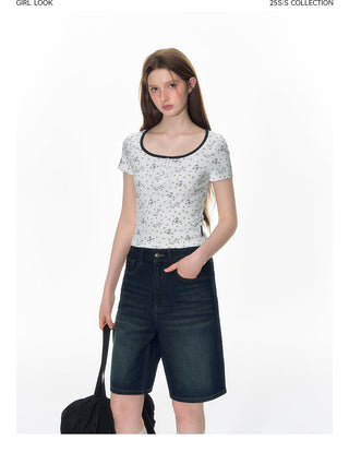 [TAKEANAP] bow denim shorts