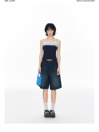 [TAKEANAP] bow denim shorts