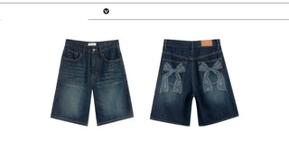 [TAKEANAP] bow denim shorts