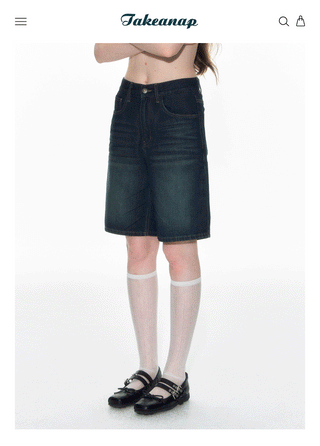 [TAKEANAP] bow denim shorts