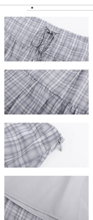 [TAKEANAP] plaid mesh skirt