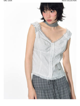 [TAKEANAP] plaid mesh skirt