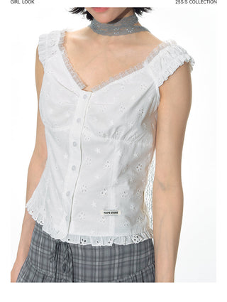 [TAKEANAP] plaid mesh skirt