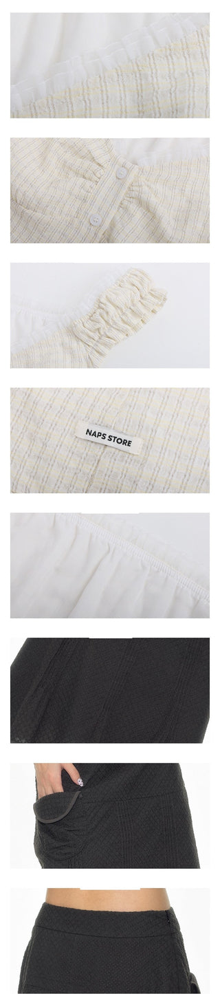 [TAKEANAP] lace plaid set