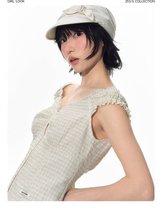 [TAKEANAP] lace plaid set