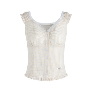 [TAKEANAP] lace plaid set