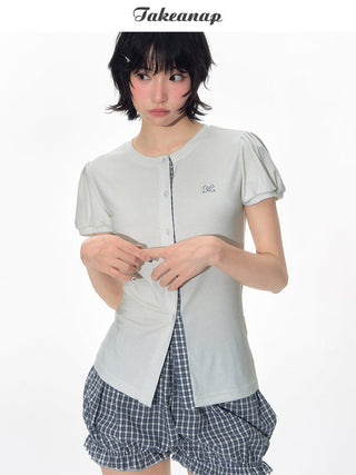 [TAKEANAP] patchwork tee set