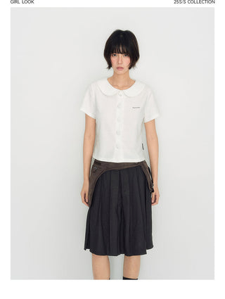 [TAKEANAP] waffle collar tee