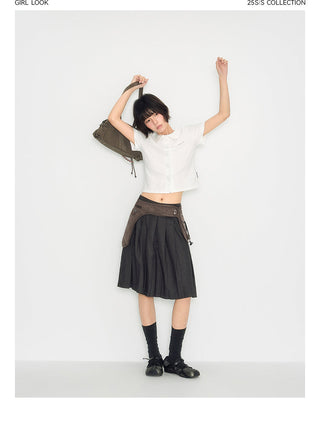 [TAKEANAP] waffle collar tee