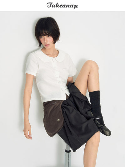 [TAKEANAP] waffle collar tee