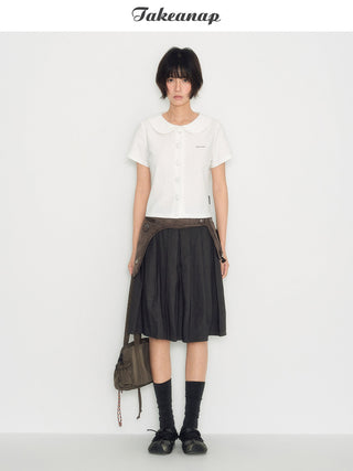 [TAKEANAP] waffle collar tee