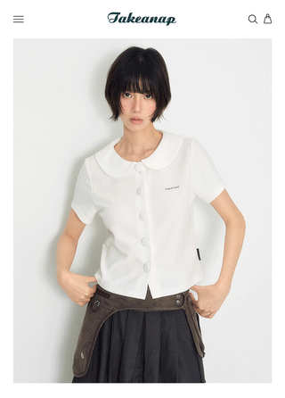 [TAKEANAP] waffle collar tee