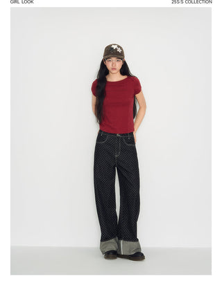 [TAKEANAP] polka dot jeans
