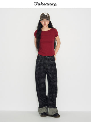[TAKEANAP] polka dot jeans