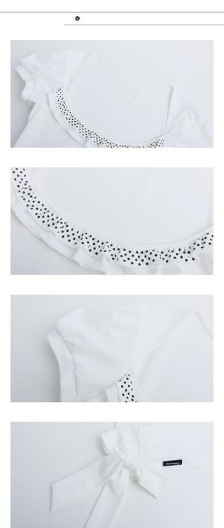 [TAKEANAP] polka dot lace tee