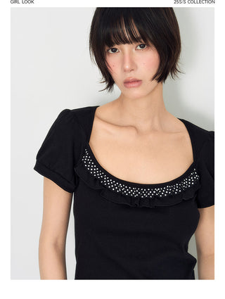 [TAKEANAP] polka dot lace tee