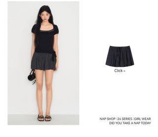 [TAKEANAP] polka dot lace tee