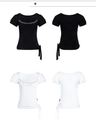 [TAKEANAP] polka dot lace tee