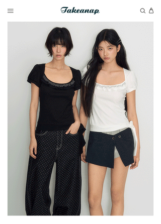 [TAKEANAP] polka dot lace tee
