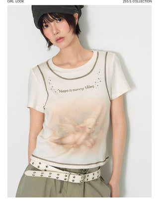 [TAKEANAP] lamb printed tee