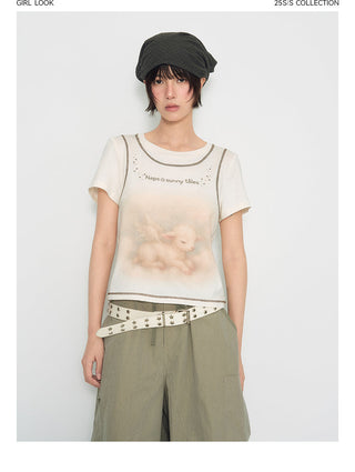 [TAKEANAP] lamb printed tee