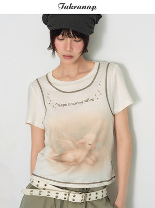 [TAKEANAP] lamb printed tee