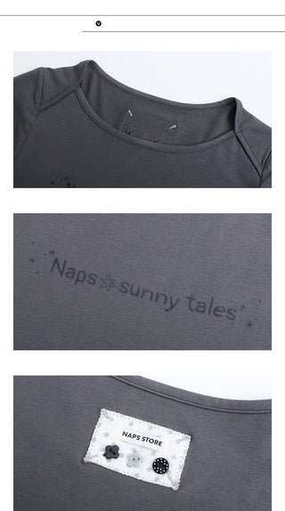 [TAKEANAP] letter flocked tee