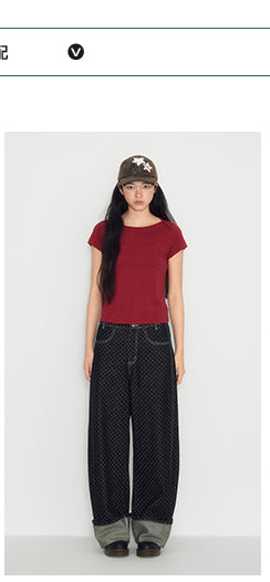 [TAKEANAP] letter flocked tee