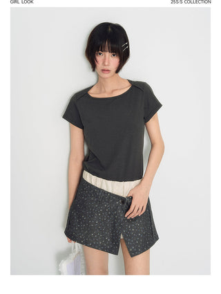[TAKEANAP] letter flocked tee