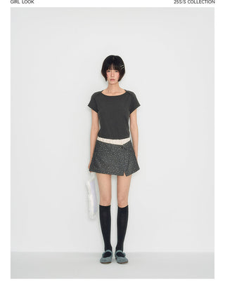 [TAKEANAP] letter flocked tee