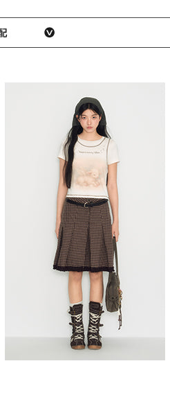 [TAKEANAP] plaid pleated skirt