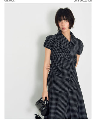 [TAKEANAP] plaid pleated skirt